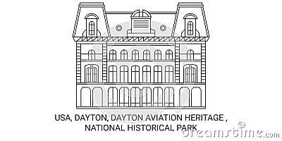 Usa, Dayton, Dayton Aviation Heritage , National Historical Park travel landmark vector illustration Vector Illustration