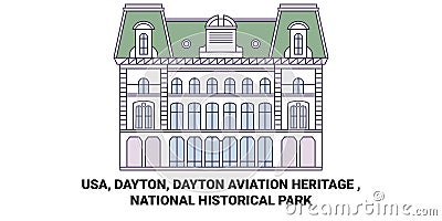 Usa, Dayton, Dayton Aviation Heritage , National Historical Park travel landmark vector illustration Vector Illustration