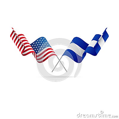 USA and El Salvador flags. Vector illustration. Vector Illustration