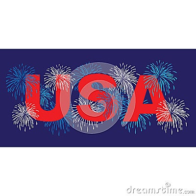 USA with fireworks Stock Photo