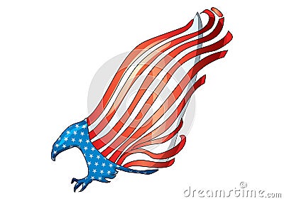 USA flag eagle vector ai for 4th July Stock Photo