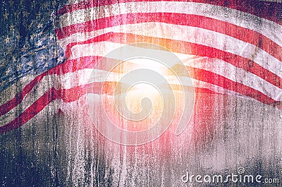 USA flag grunge background,for 4th july,memorial day or veterans Stock Photo