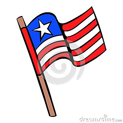 USA flag icon cartoon Vector Illustration