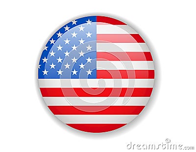 USA flag. Round bright Icon on a white background Stock Photo
