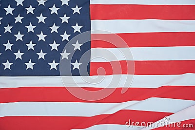 USA flag on top view , waving flag of America Stock Photo