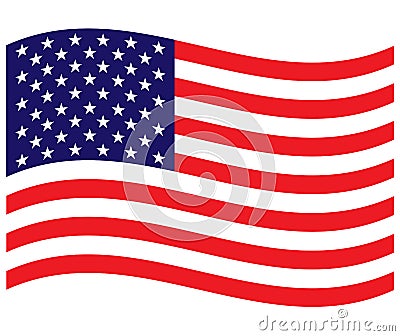 USA flag wave background . Vector Illustration