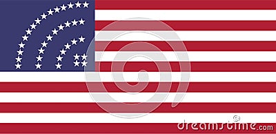 Usa flag with wifi icon sign stars Vector Illustration