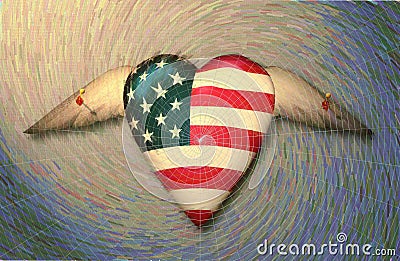 USA winged heart Stock Photo