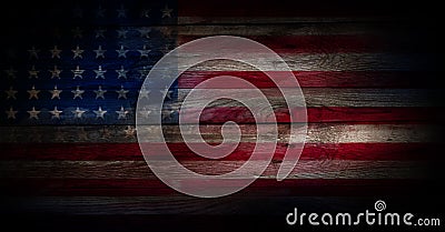 USA flag on a wood surface Stock Photo