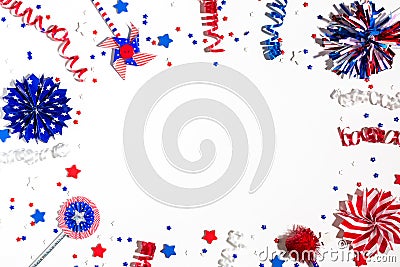 USA holiday decorations on a white background Stock Photo