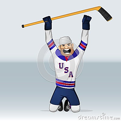 USA ice hockey team player Stock Photo