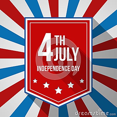 USA Independence Day background. Vector illustration in colors of american flag. 4th of July national celebration. Vector Illustration