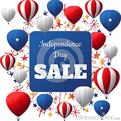 USA Independence Day sale vector card Vector Illustration