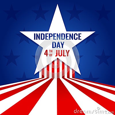 USA Independence Day 4th of July American Banner Design for Vector illustration with stars Vector Illustration