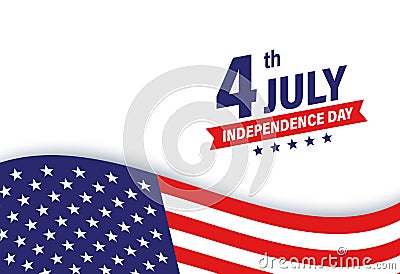 USA Independence Day 4th of July holiday. United states of America flag. Happy independence day banner. Memorial day. American Vector Illustration