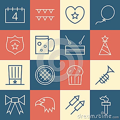 usa independence icons collection. Vector illustration decorative design Vector Illustration