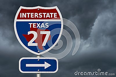 USA Interstate 27 highway sign Editorial Stock Photo