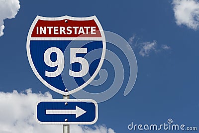 USA Interstate 95 highway sign Stock Photo