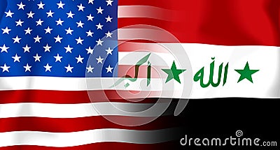 Usa-Irag Flag Stock Photo