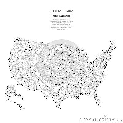 USA map gray Vector Illustration