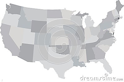 USA map outlined Stock Photo