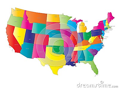 USA map vector Stock Photo