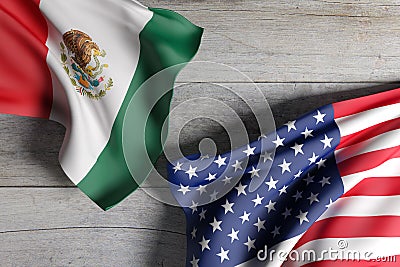 USA and Mexico flags Stock Photo