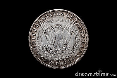 USA One Dollar Morgan Silver Coin dated 1880 Stock Photo