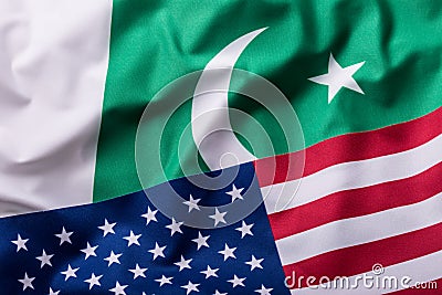 Usa and Pakistan. USA flag and pakistan flag Stock Photo