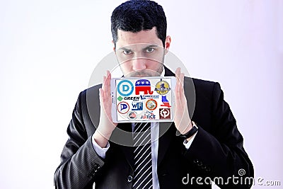 USA election parliamentary political party logos and icons Editorial Stock Photo