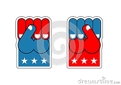 USA Patriot fist emblem. Sign of strong America. Logo for armed Vector Illustration