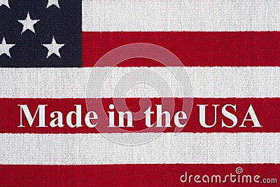 USA patriotic message of made in the USa Stock Photo