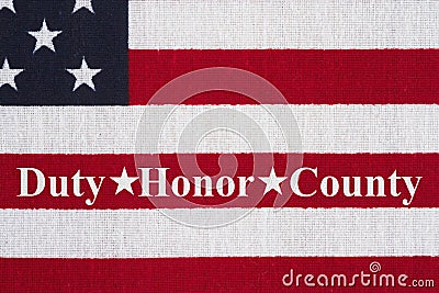 USA patriotic message duty honor country Stock Photo