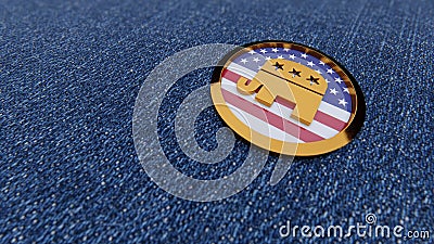 USA political parties symbols: democrats and repbublicans Editorial Stock Photo