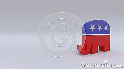 USA political parties symbols: democrats and repbublicans Editorial Stock Photo