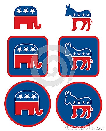 USA political symbols Vector Illustration