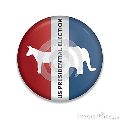 usa presidential election badge. Vector illustration decorative background design Cartoon Illustration