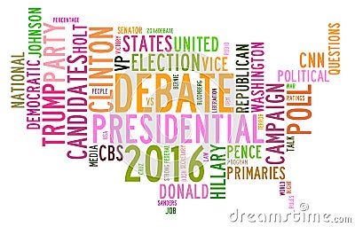 USA presidential election debates in word tag cloud Stock Photo