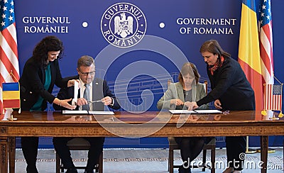USA - Romania, Social Security Agreement, Bucharest, Romania Editorial Stock Photo