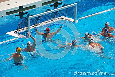 USA - SERBIA Friendly Water Polo Game Editorial Stock Photo