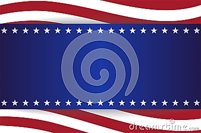 USA Star Flag Background Stripes Elements Banner Vector Illustration