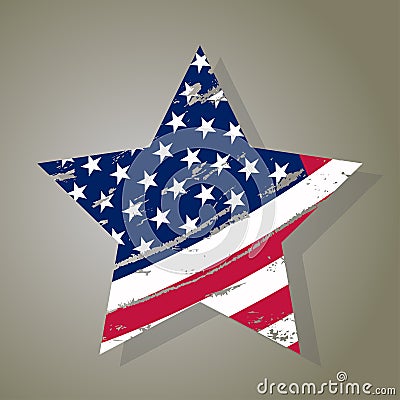 USA Star, Grunge american flag, vector Vector Illustration