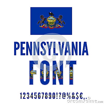 USA state font Vector Illustration