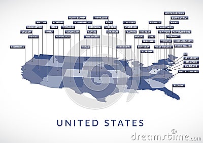 USA State map Vector Illustration