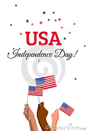 USA 4th of July Independence Day placard, banner or greeting card Vector Illustration