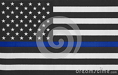 USA thin blue line flag Stock Photo