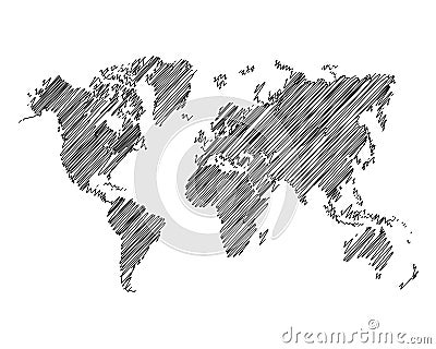 world continent thread map line vector illustration Vector Illustration