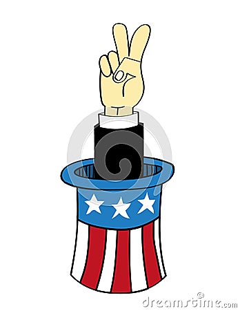 USA Top Hat Vector Illustration