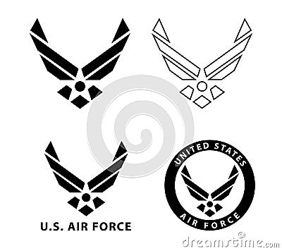 Usa U.S. Air Force Logo Sign Symbol Vector Illustration