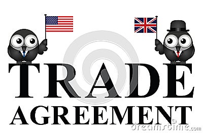 USA UK transatlantic trade agreement negotiations Vector Illustration